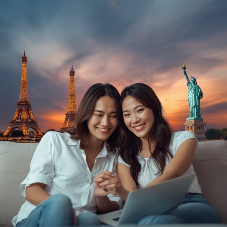 Lucid_Origin_Asian_couple_celebrating_their_online_marriage_wi_2